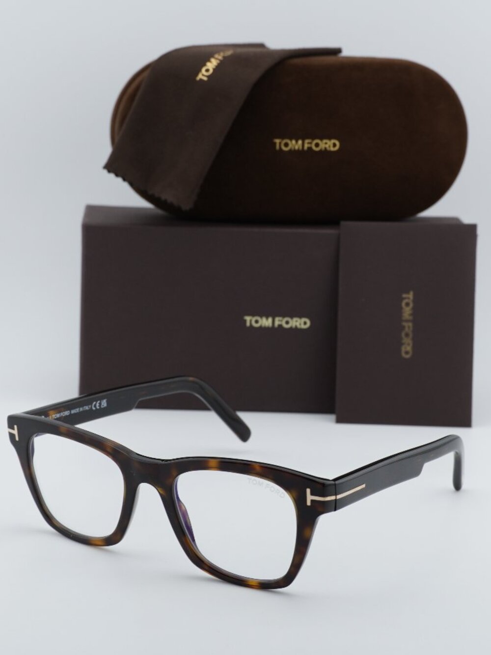 Tom Ford FT5886-B 052 Square Eyeglasses 50mm - Dark Havana